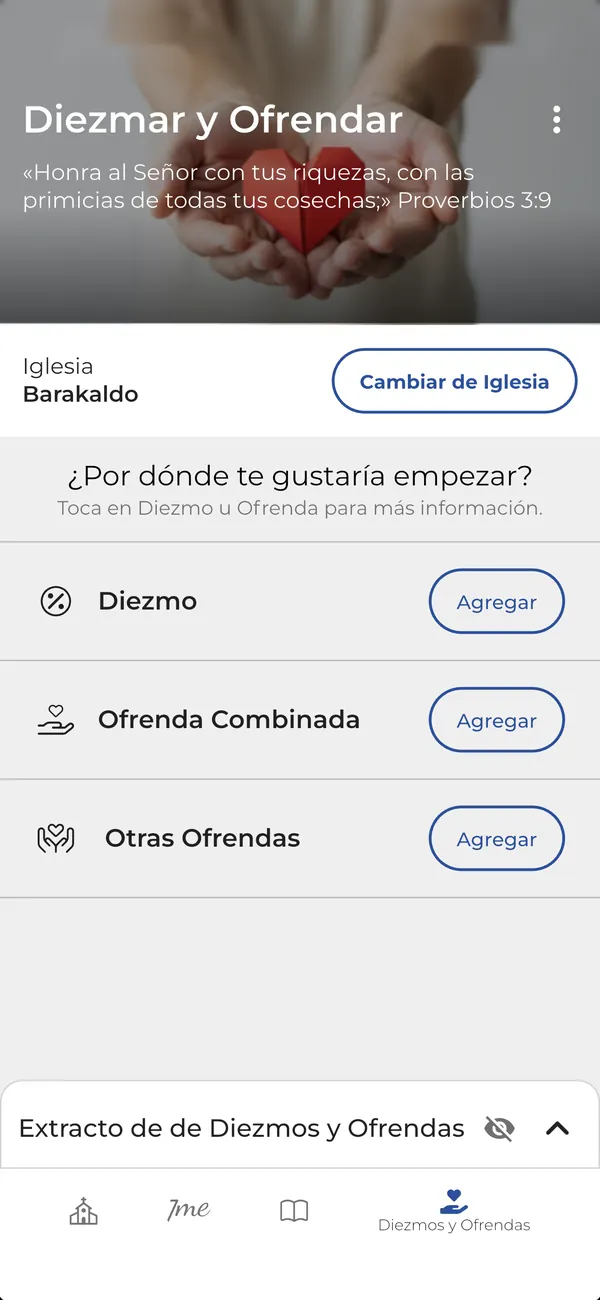 Pantalla de 7me: diezmar