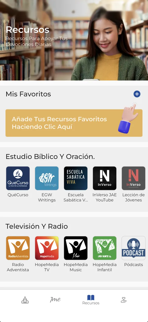 Pantalla de 7me: recursos