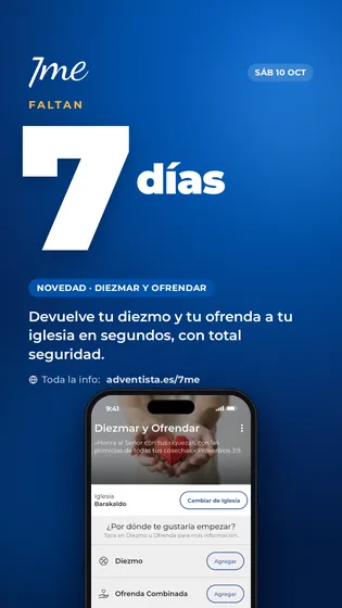 Faltan 7 · Diezmar y ofrendar